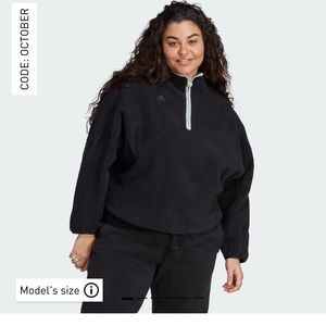Brand new with tags adidas plus size 1/4 zip fleece. Black. Fits like a 3X.
